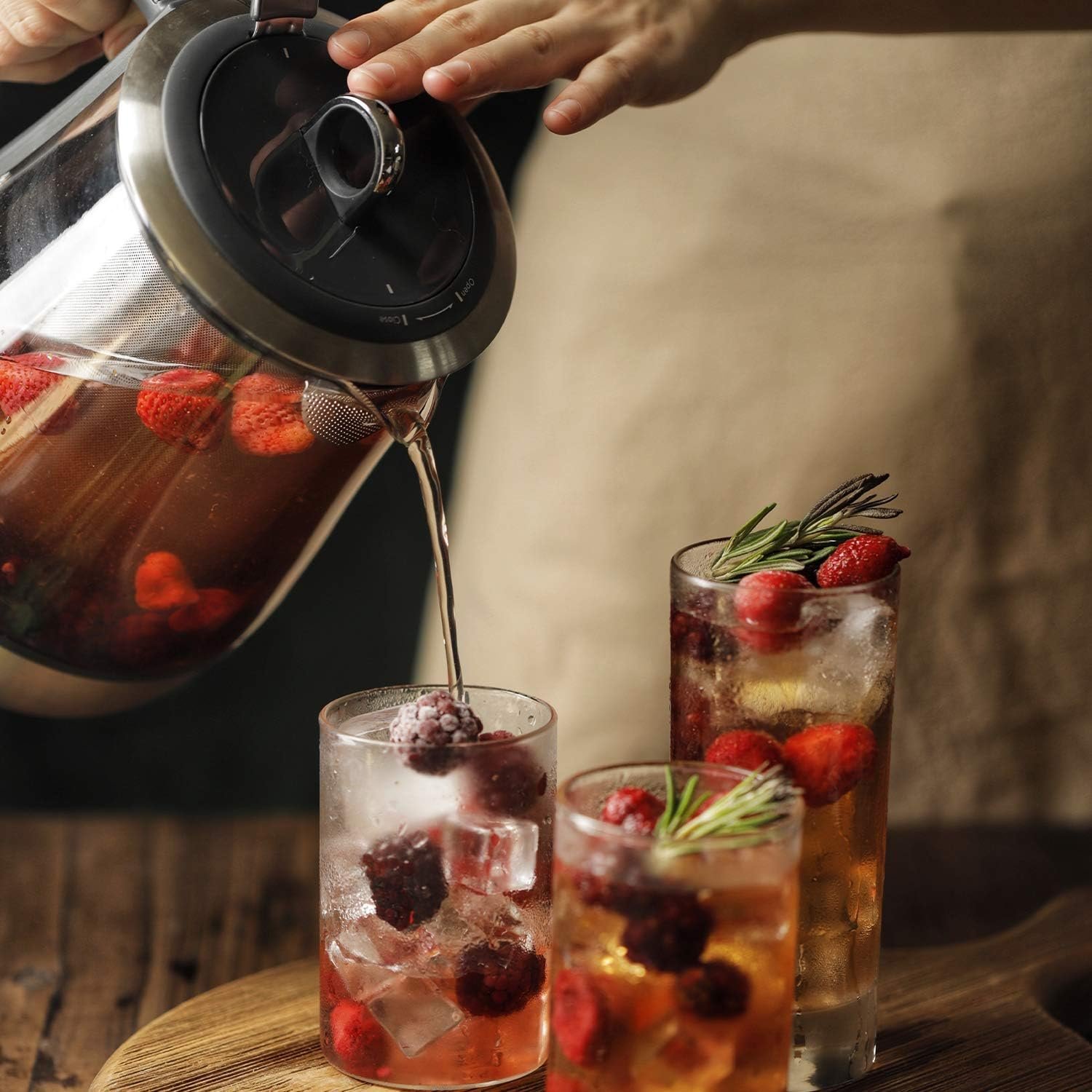 BUYDEEM K2423 Tea Maker, 316 Stainless Steel & Heat Resistant DURAN Glass Electric Kettle, Removable Infuser, Auto Keep Warm, 1.2L - Image 6