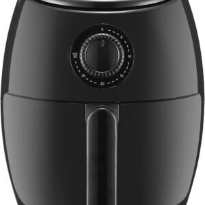 Elite Gourmet EAF-0201 Personal Compact Space Saving Electric Hot Air Fryer Oil-Less Healthy Cooker, Timer & Temperature Controls, 1000W, 2.1 Quart, Black