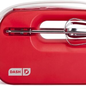 Dash SmartStore™ Compact Hand Mixer Electric for Whipping + Mixing Cookies, Brownies, Cakes, Dough, Batters, Meringues & More, 3 Speed, 150-Watt – Red