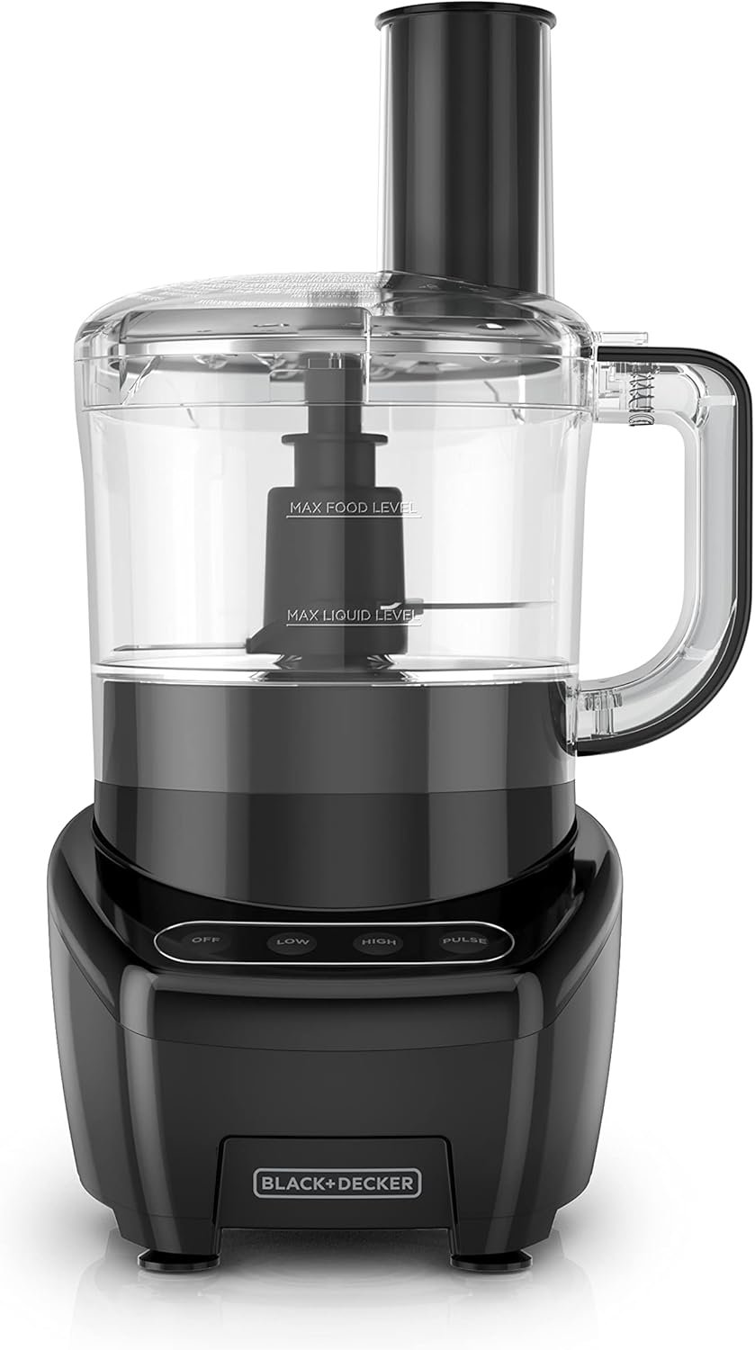 BLACK+DECKER Food Processor and Vegetable Chopper, Stainless Steel Blade, 8-Cup Capacity, 450W Power with Attachments to Shred, Slice, Mince, Grind, and Puree - Image 2