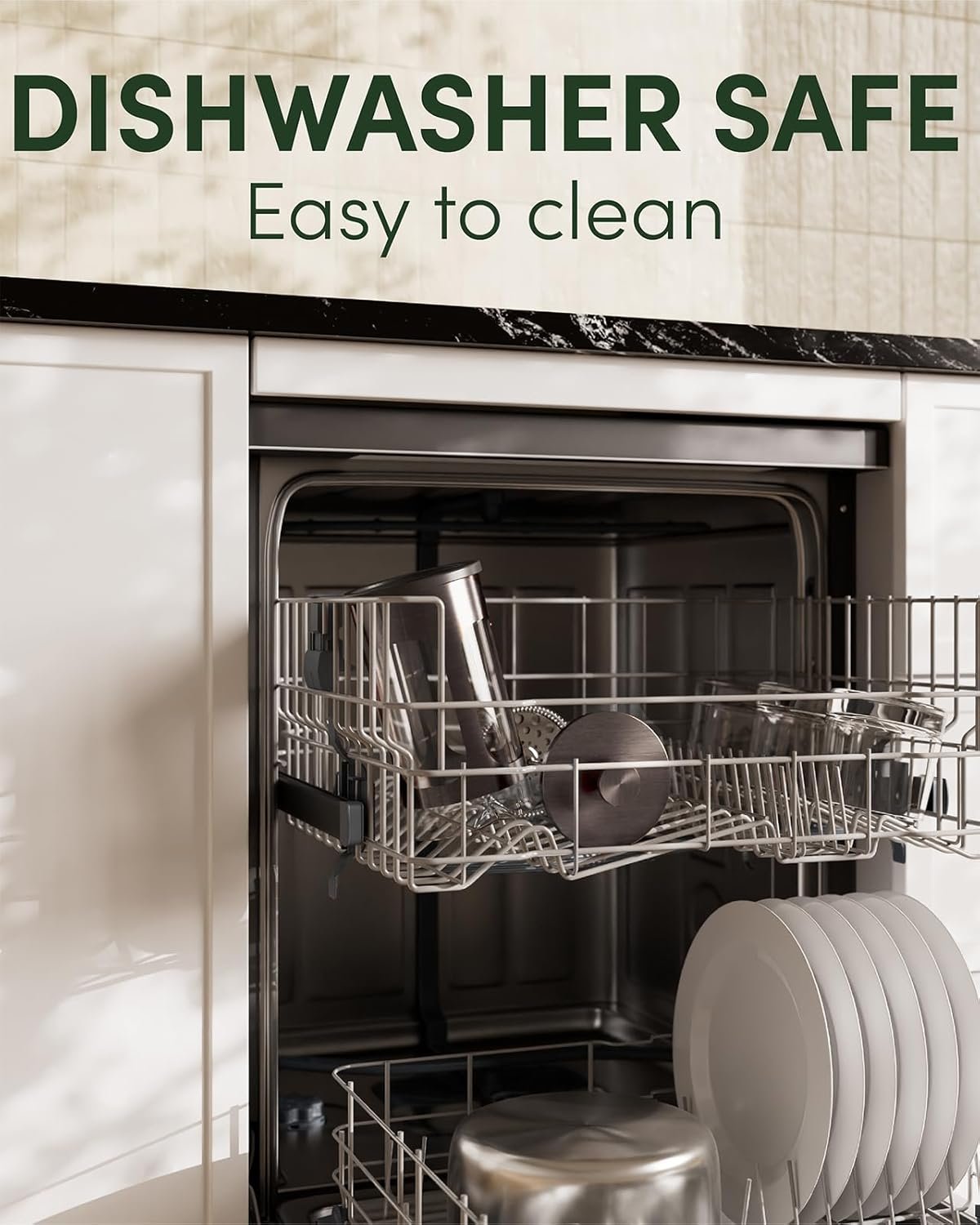 BAYKA French Press Coffee Maker 34 Ounce 1 Liter, Borosilicate Glass Stainless Steel Brewer, Large Portable Cold Brew Cafetera Teapot for Kitchen Travel Camping Coffee Bar Accessories, Dark Pewter - Image 5