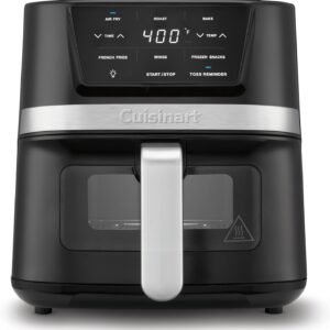 Cuisinart Air Fryer Oven, 2.6-Qt Basket Stainless Steel Air Fryer, Kitchen Dishwasher-Safe Parts with 3 Presets to Roast, Bake, & Air Fry, Quick & Easy Electric Fryer Meals, AIR-80