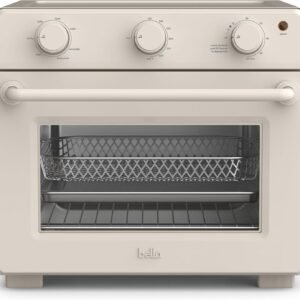 bella Air Fry Toaster Oven, 7 Preset Cooking Options, Dishwasher-Safe EverGood Coated Trays Included, 60-Minute Auto Shutoff w Audible Timer, Power Indicator Light, 1700 Watt, Oatmilk