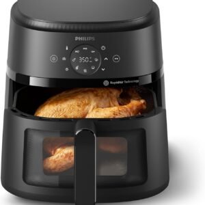 Philips Air Fryer 2000 Series 13-in-1 functions, 6.6 Quarts, Compact Design with Cooking Window, Black, (NA230/00)