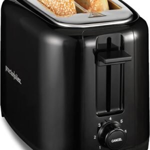 Proctor Silex 2-Slice Toaster with Extra Wide Slots for Bagels, Cool-Touch Walls, Shade Selector, Toast Boost, Auto Shut-off and Cancel Button, Black (22305)