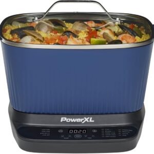 STIRMAX™ Midnight Blue 7.5 Quart Digital Multi-Cooker with Automatic Paddle to Stir and Shred, 9 in 1 programmable presets to Sauté, Sear, and Brown Food Before Simmering