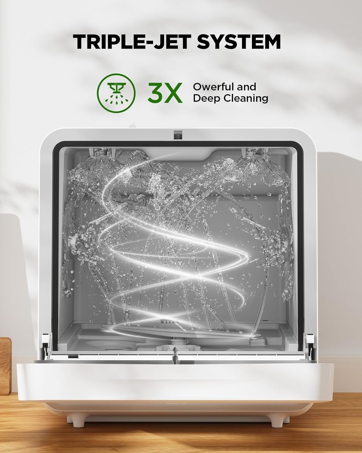 Silonn Portable Countertop Dishwasher | Smart App Control, Triple-Jet Cleaning, Built-In Water Tank & Dual Supply | Compact for Dorm, Apartment, RV - Image 3