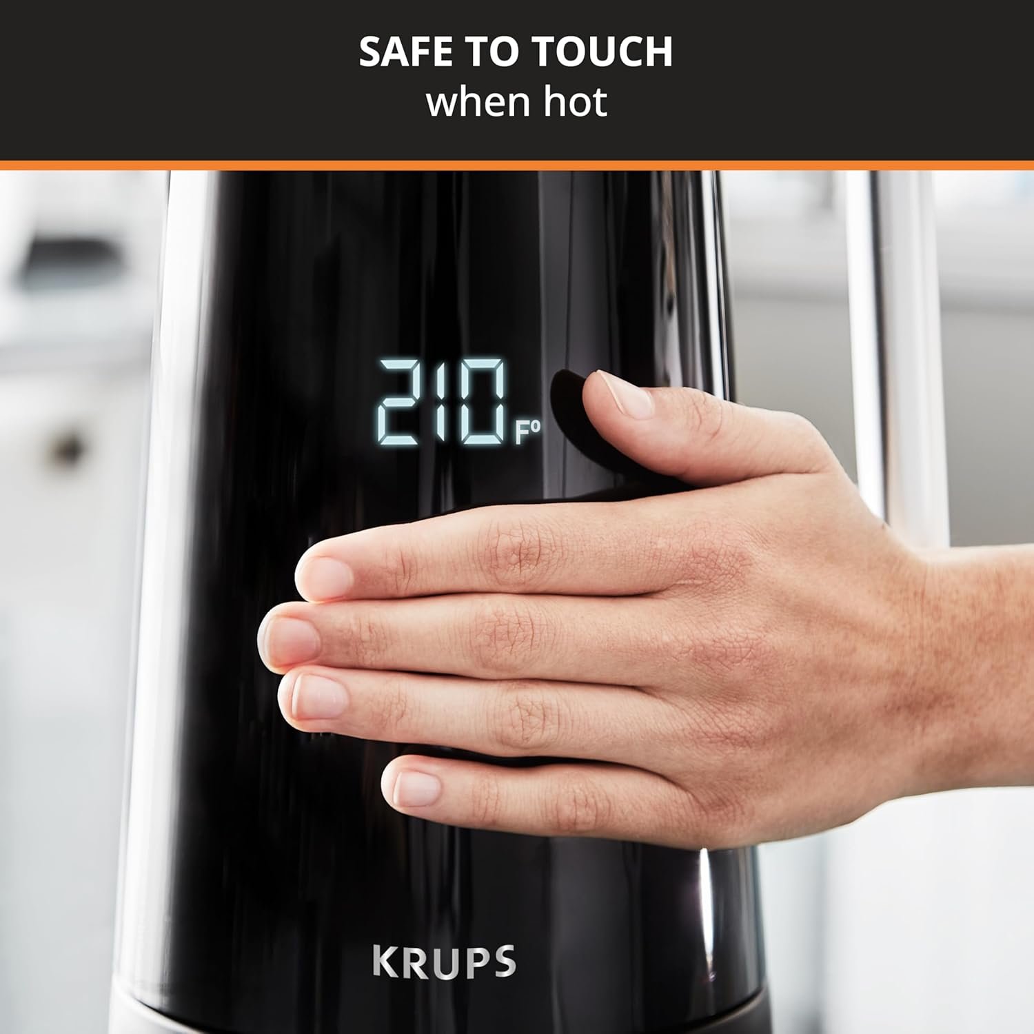 KRUPS Smart Temp Electric Kettle: 1.7L Capacity, 5 Precise Temperature Settings, Digital Display, Cool-Touch Exterior, Cordless Design for Tea and Coffee Lovers - Image 5