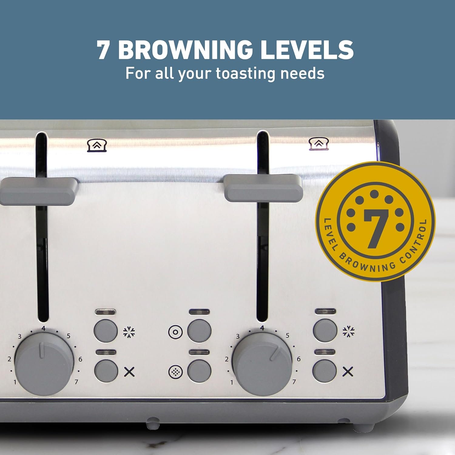 West Bend Toaster 4 Slice Extra-Wide and Deep Slots with 4 Functions and 7 Shade Settings Ultimate Toast Lift Lever and Removable Crumb Tray, 1500-Watts, Black - Image 7