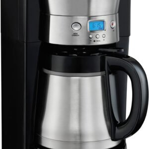 Hamilton Beach Programmable Coffee Maker with 10 Cup Thermal Carafe, 3 Brewing Options, Auto Shutoff & Pause and Pour, Stainless Steel (46899R)