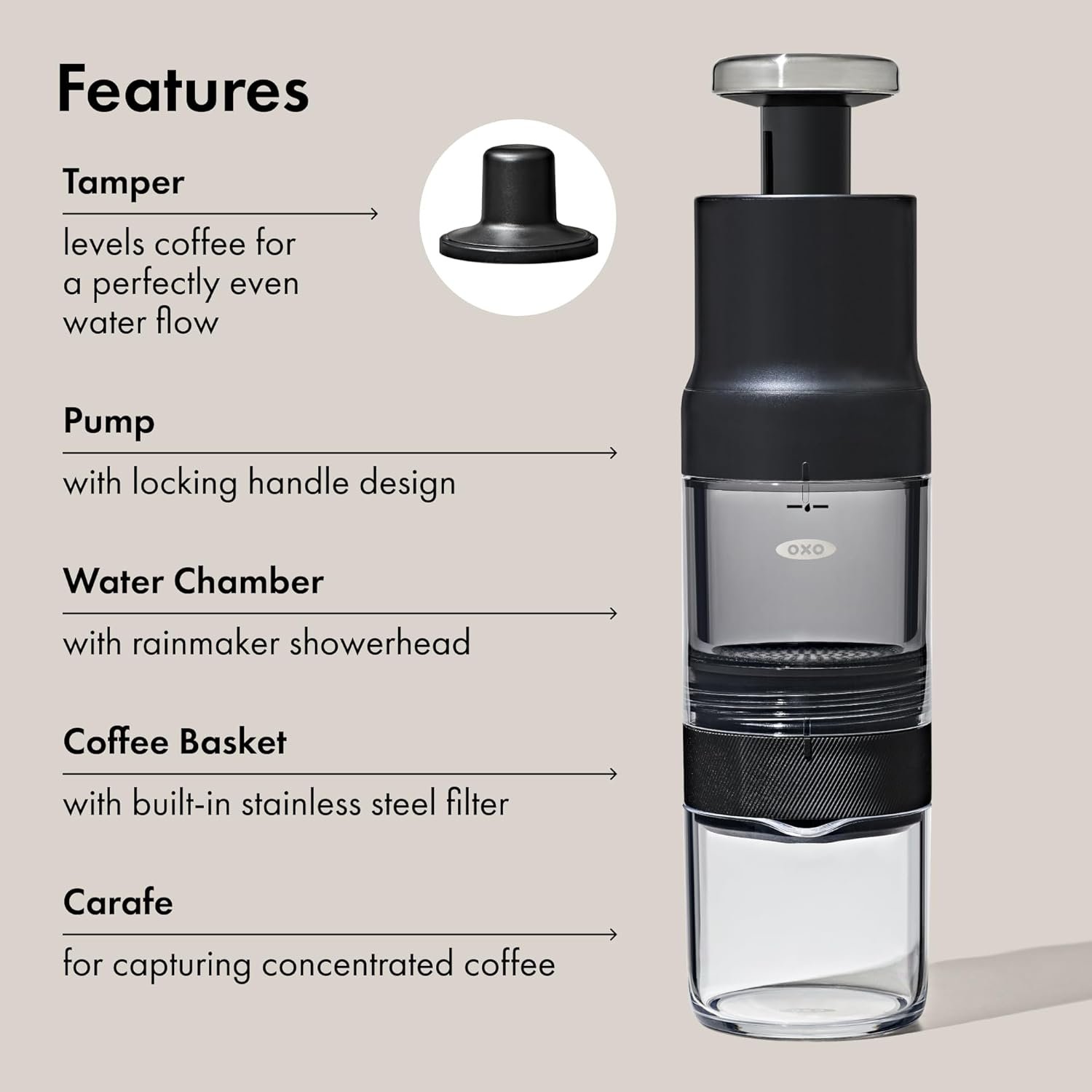 OXO Brew Rapid Brewer - Portable Coffee Maker, Fast Manual Hot & Cold Brew, Small Handheld Brewer, Compact Travel Coffee Maker - Image 8