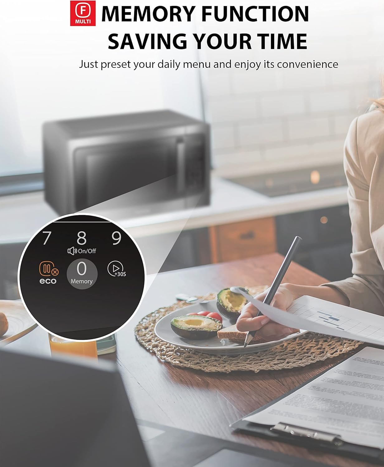 TOSHIBA ML-EM45P(BS) Countertop Microwave Oven with Smart Sensor and Position Memory Turntable, Function, 1.6 Cu.ft 13.6" Removable Black Stainless Steel, 1200W - Image 5