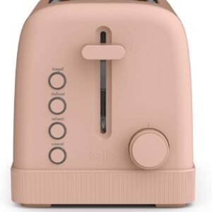 bella 2 Slice Toaster, 6 Setting Shade Control w Reheat, Cancel, Bagel & Defrost Buttons, Removable Crumb Tray, Anti Jam & Auto Shutoff, Auto Centering Guides & Cord Wrap, 900 Watt, Blossom