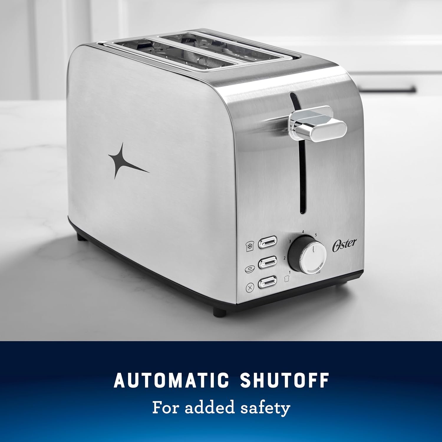 Oster 2-Slice Toaster with Extra Wide Slots Stainless Steel - Image 6