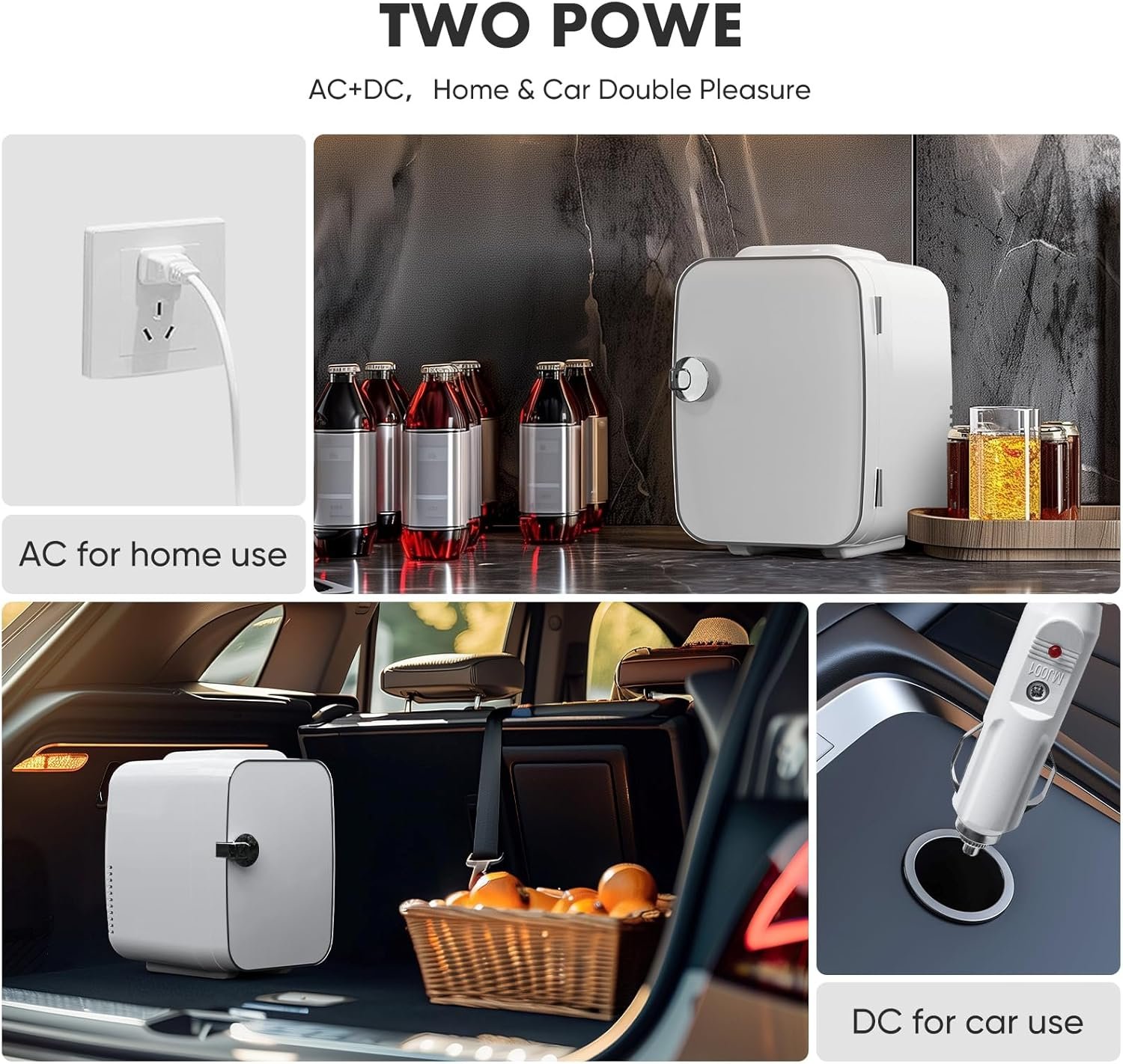 FAB&DELUXE Mini Fridge, 4 Liter/6 Can Portable Cooler & Warmer Compact Refrigerator for Skincare, Cosmetics, Beverage, Food, Great for Bedroom, Office, Dorm, Car - White - Image 7