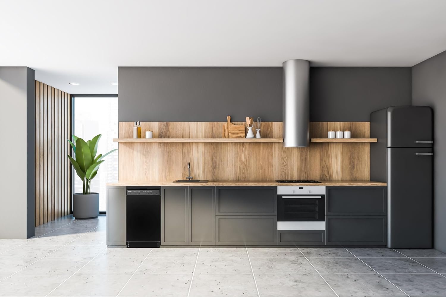 Honeywell 18 Inch Dishwasher with 8 Place settings, 6 Washing Programs, Stainless Steel Tub, UL/Energy Star- Black - Image 4