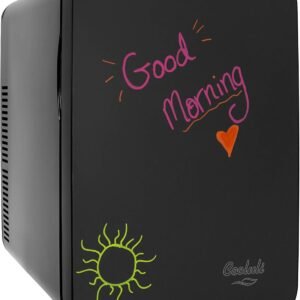 Cooluli 15L Mini Fridge with Magnetic Blackboard – Portable Small Refrigerator for Travel, Car & Office, V15LE2BK