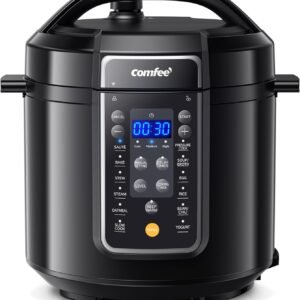 COMFEE’ 9-in-1 Electric Pressure Cooker, 14 Presets Instant Multi Cooker Olla de Presion Non-Stick Pot Yogurt Maker Rice Cooker Slow Cooker Sauté Steamer 6 Quarts Black