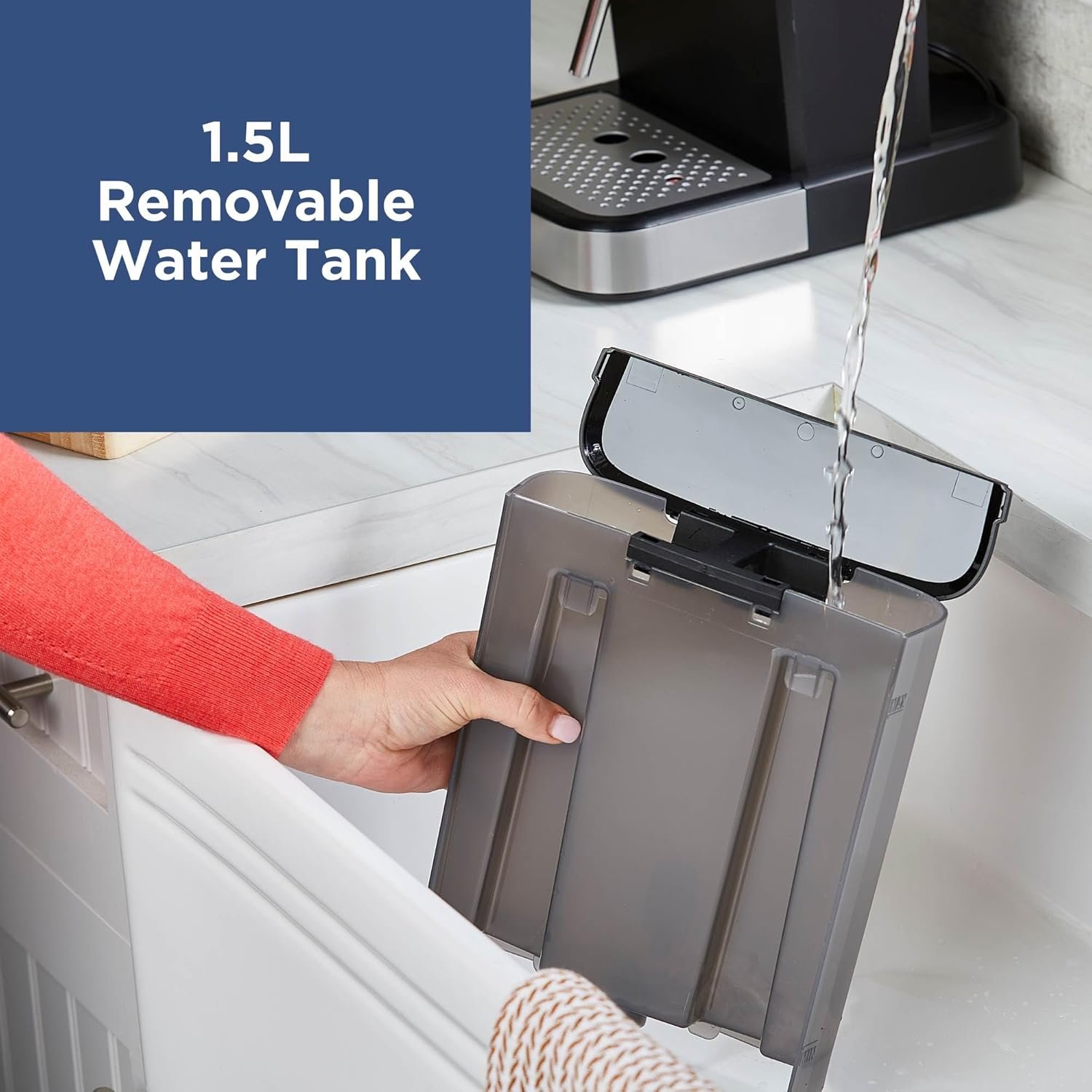 BLACK+DECKER Semi-Automatic 15 Bar Espresso and Cappuccino Maker, Versatile Machine with Ability to use Grounds or ESE Pods to Make Your Perfect Cup of Coffee - Image 8