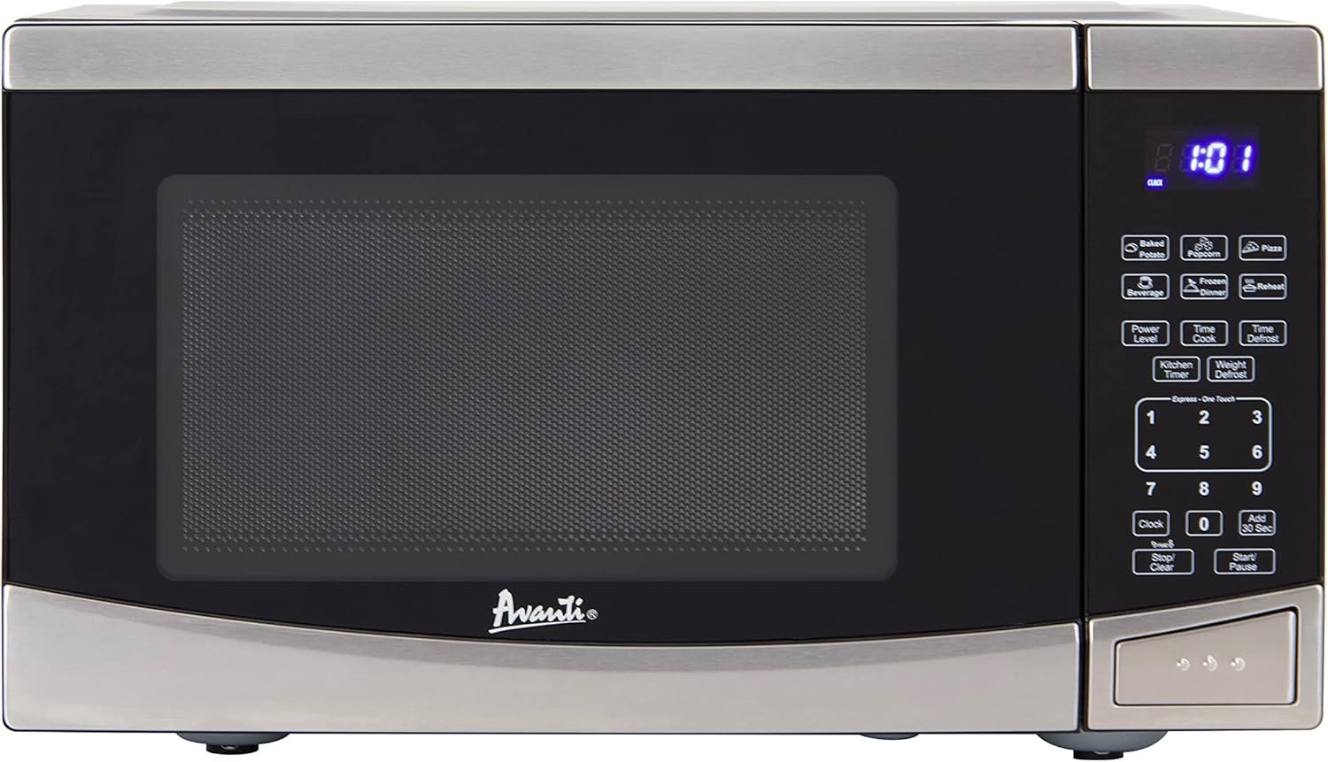 Avanti MT09V3S Microwave Oven 900-Watts Compact with 10 Power Levels and 6 Pre Cooking Settings, Speed Defrost, Electronic Control Panel and Glass Turntable, 0.9-Cu.Ft, Stainless Steel - Image 4