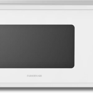 Farberware 0.9 Cu. Ft. 900-Watt Oven Auto, Defrost, & Express Cooking – Compact Countertop Microwave with Digital Display & Safety Lock, White