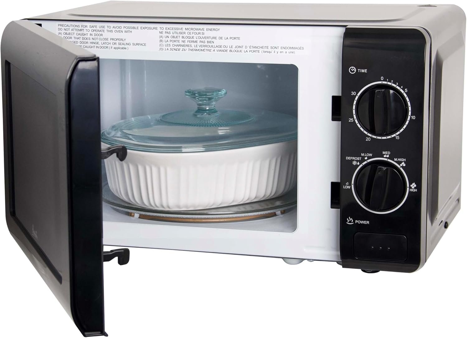 Avanti MM07V1B Microwave Oven 700-Watts Compact Mechanical with 5 Power Settings, Defrost, Full Range Temperature Control and Removable Glass Turntable, 0.7-Cu.Ft, Black - Image 7