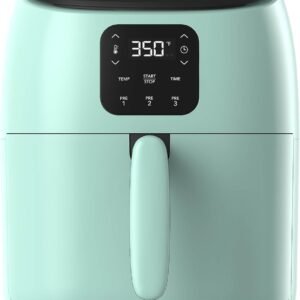 DASH Tasti-Crisp™ Electric Air Fryer Oven, 2.6 Qt., Aqua – Compact Air Fryer for Healthier Food in Minutes, Ideal for Small Spaces – Auto Shut Off, Digital, 1000-Watt