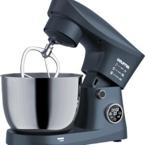 Gourmia 5 Quart Digital Electric Stand Mixer with Attachments, Bowl Shield, Dough Hook, Whisk and Beater – LED Display Timer – 10 Speed Kitchen Countertop Dough Maker Machine for Bread, Cake, Cookies
