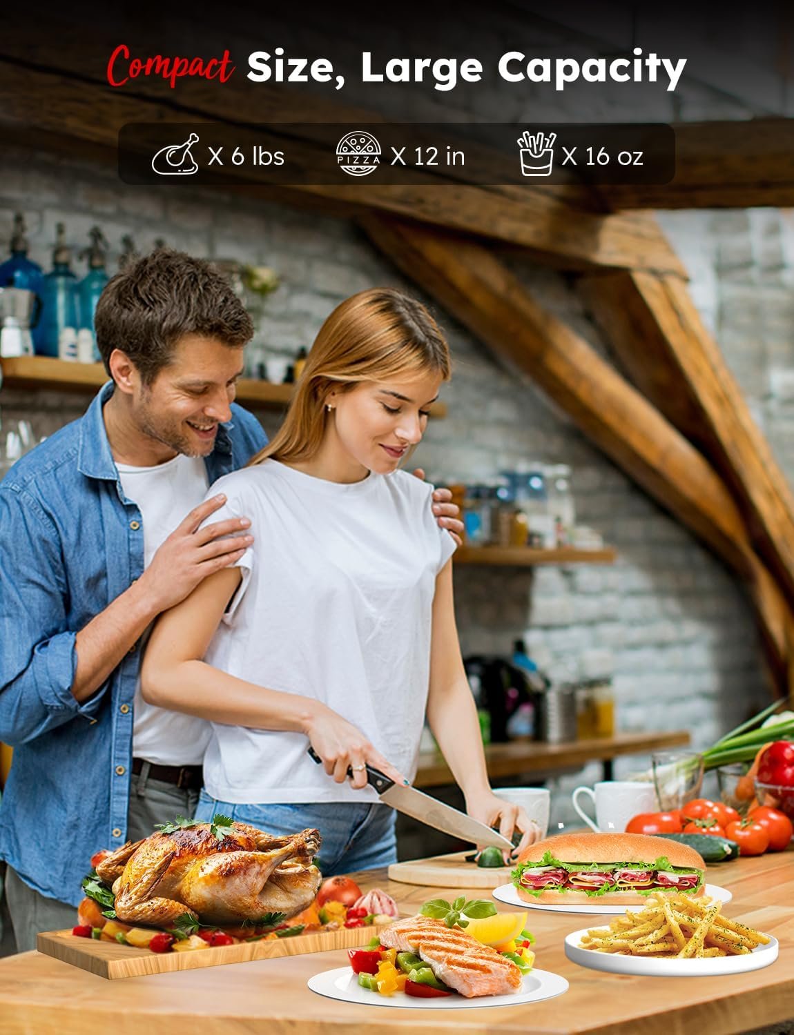 Nuwave Plug-In Grill Air Fryer Oven Combo w/Sheath Heaters, Authentic Char Flavor, 2024 New Convection System, 2X More Even, 100 Presets, Smarter Probe, 50-550°F, Stainless Steel - Image 7