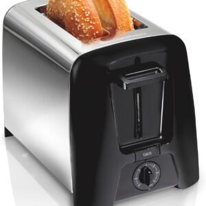 Hamilton Beach 2 Slice Toaster with Extra Wide Slots, Shade Selector, Auto-Shutoff, Cancel Button and Toast Boost, Black