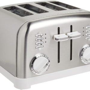 Cuisinart CPT-180WP1 4-Slice Metal Classic Toaster, White/Stainless Steel
