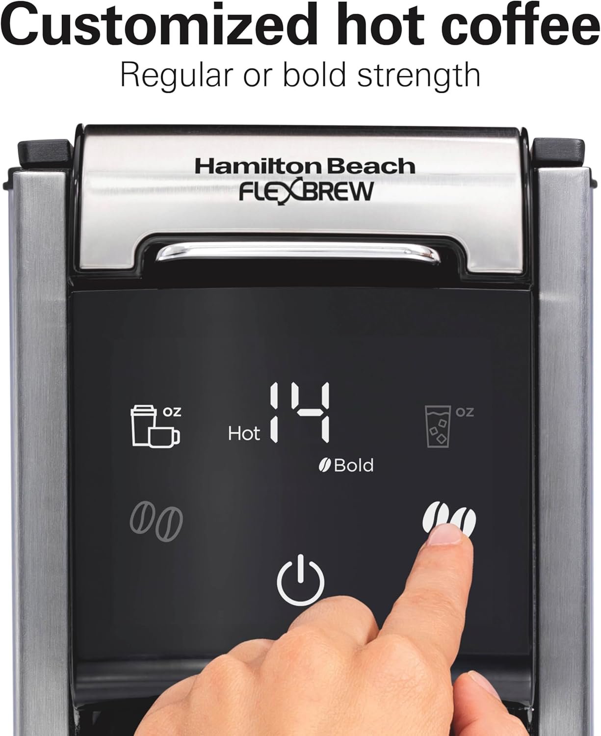 Hamilton Beach FlexBrew Advanced 4-in-1 Single Serve Hot & Iced Coffee Maker with Removable 45 oz. Water Reservoir, Use Pod Packs and Grounds, Fast Brewing, LED Touchscreen, Black (49925) - Image 5