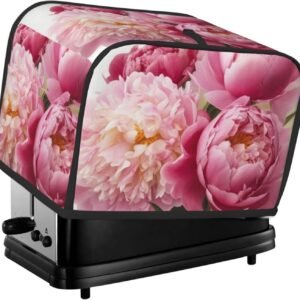 Peony Flowers Blossom 2 Slice Toaster Covers Quilted Bread Maker Cover Small Appliance Cover With Handle For Home Table Kitchen Decor