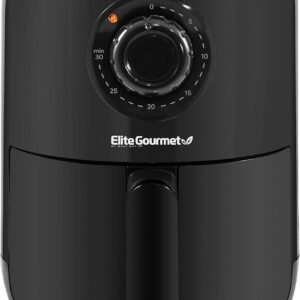 Elite Gourmet EAF-1121X Personal 1.1 Qt. Compact Space Saving Electric Hot Air Fryer Oil-Less Healthy Cooker, Timer & Temperature Controls, 1000W Black