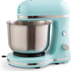 DASH Delish by DASH Compact Stand Mixer, 3.5 Quart with Beaters & Dough Hooks Included – Blue