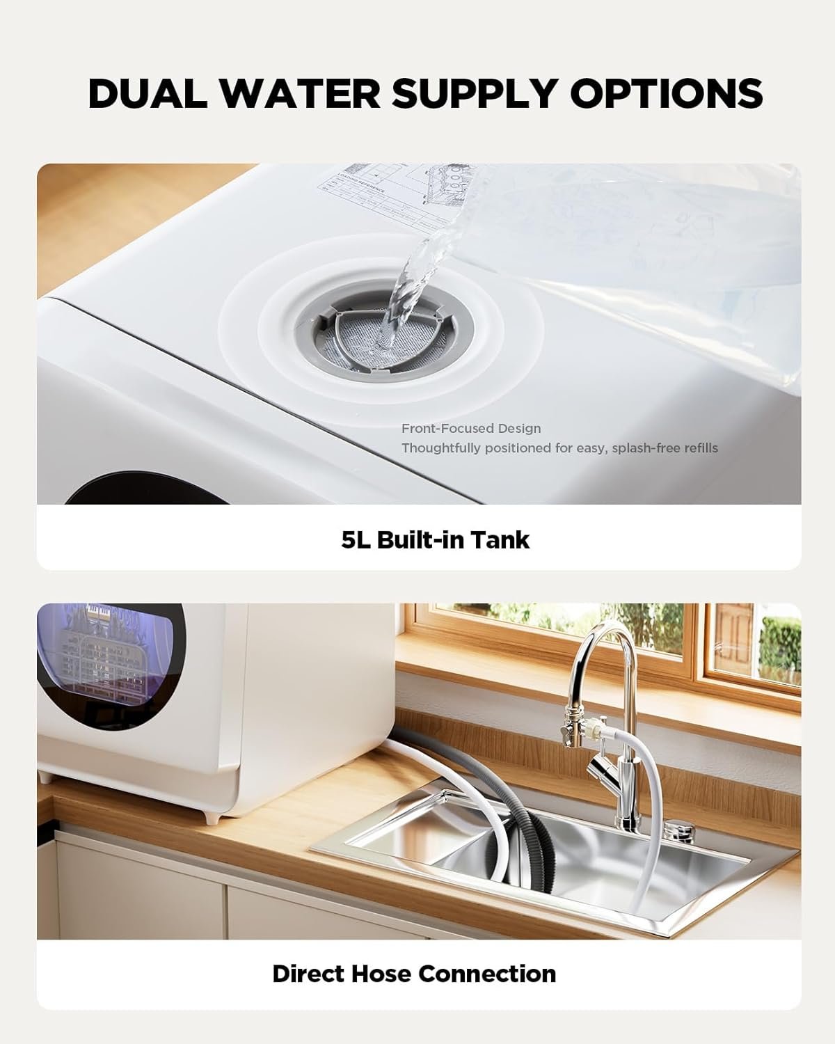 Silonn Portable Countertop Dishwasher | Smart App Control, Triple-Jet Cleaning, Built-In Water Tank & Dual Supply | Compact for Dorm, Apartment, RV - Image 7