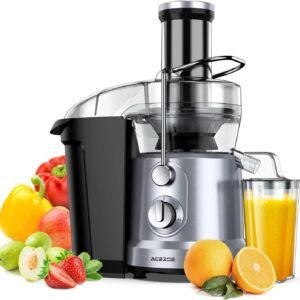 Juicer Vegetable and Fruit, High-Power Juicers Extractor with 3 Feed Chute, 1300W, Centrifugal Juicer with High Juice Yield, Easy to Assemble and Clean&BPA-Free, Dishwasher Safe, Brush Included