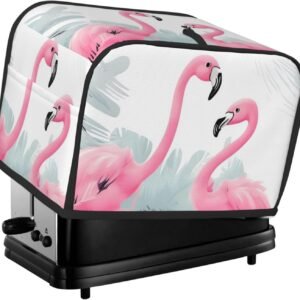 Pink Flamingo 2 Slice Toaster Covers Quilted Bread Maker Cover Small Appliance Cover With Handle For Home Table Kitchen Decor