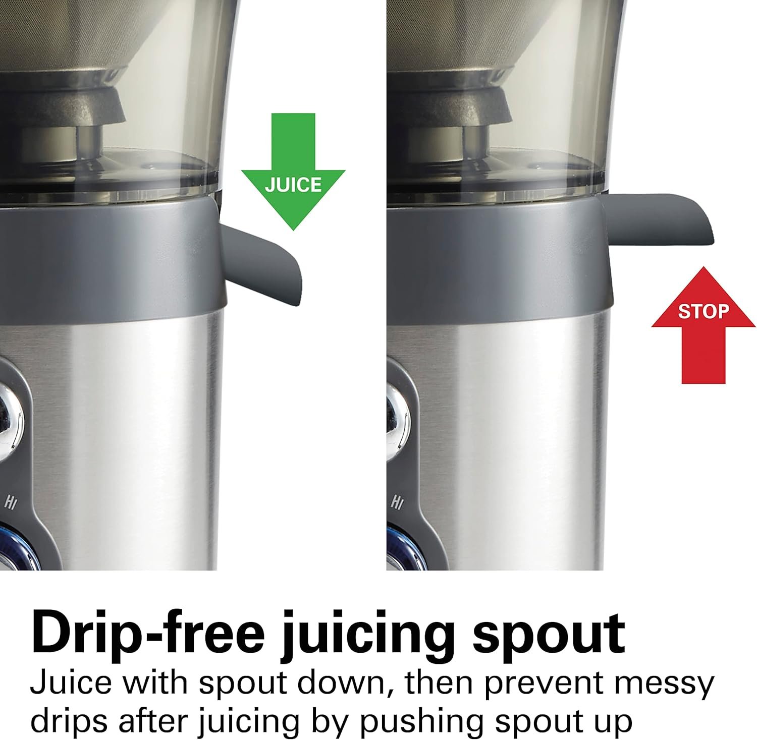 Hamilton Beach Juicer Machine, Centrifugal Extractor, Big Mouth 3" Feed Chute, Easy Clean, 2-Speeds, 40 oz. BPA Free Pitcher, 850 Watt Motor, Silver (67850) - Image 7