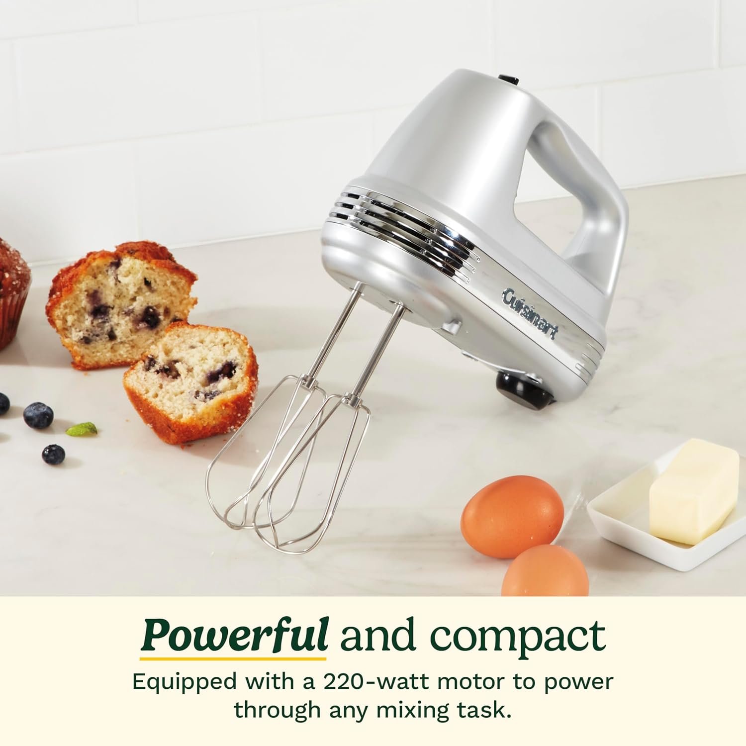 Cuisinart HM-90BCS Power Advantage Plus 9-Speed Handheld Mixer with Storage Case, Brushed Chrome - Image 2