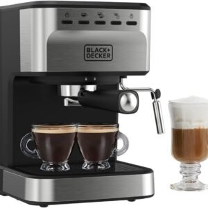BLACK+DECKER Semi-Automatic 15 Bar Espresso and Cappuccino Maker, Versatile Machine with Ability to use Grounds or ESE Pods to Make Your Perfect Cup of Coffee