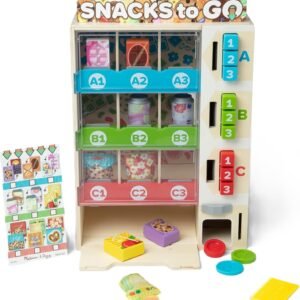 Melissa & Doug Sort, Stock, Select Wooden Vending Machine Play Set, Wooden Toy Play Food for Boys and for Girls 3+