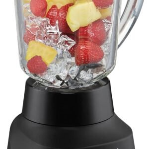 Hamilton Beach Wave Action Blender for Smoothies, Stainless Steel Ice Sabre Blades, 40oz Glass Jar, 800 Watts, Quiet Design, Black (58175)