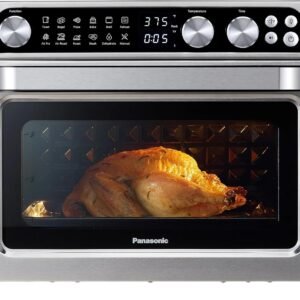 Panasonic FlashXpress Family Size Air Fryer Toaster Oven Combo, 11 Cooking Functions, 1800W PFAS-Free, Double Infrared Heating, Temperature Control Dial, Stainless Steel – NB-G211P