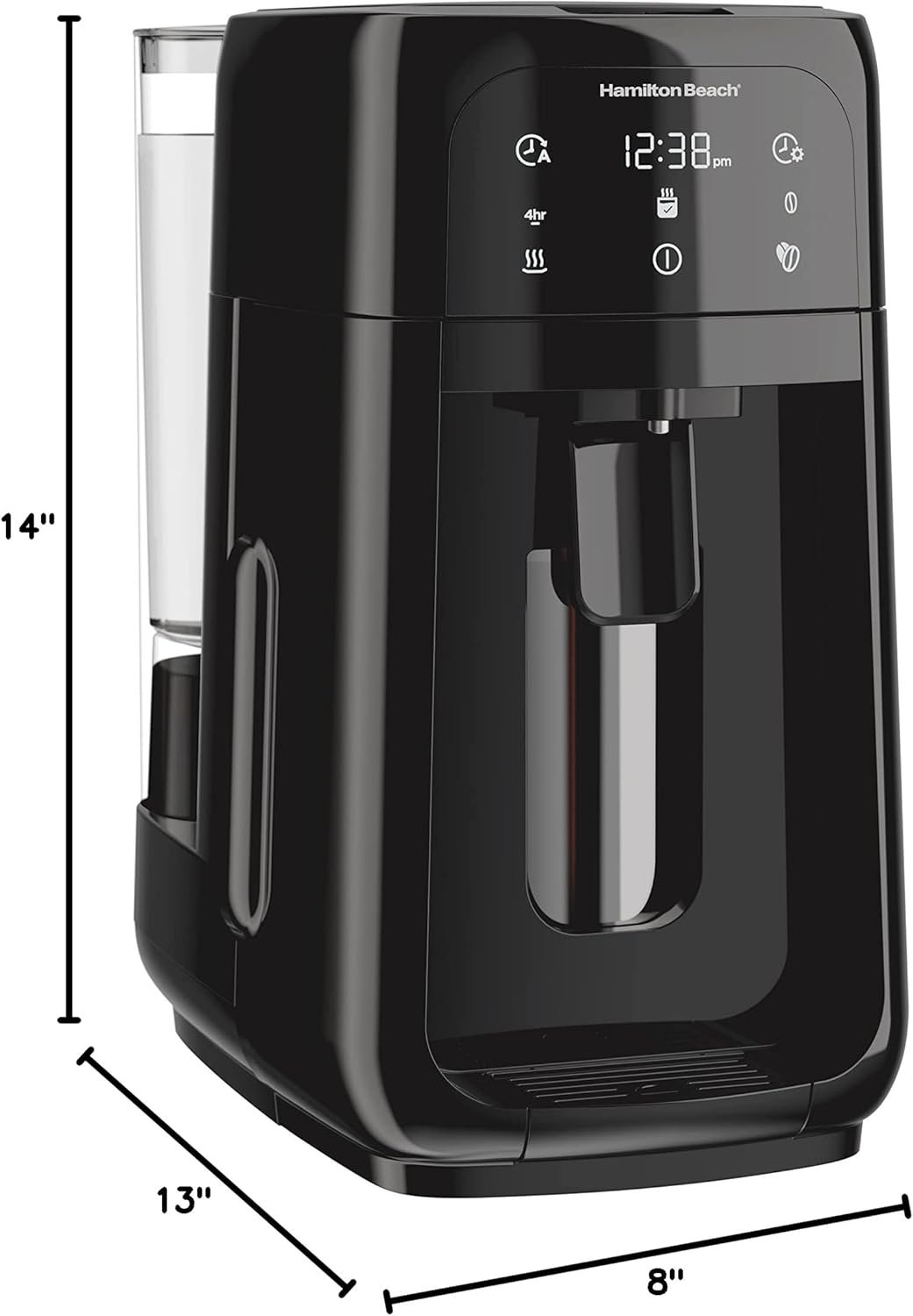 Hamilton Beach One Press Programmable Dispensing Drip Coffee Maker with 12 Cup Internal Brew Pot, Removable Water Reservoir, Black Next Gen (47600) - Image 8