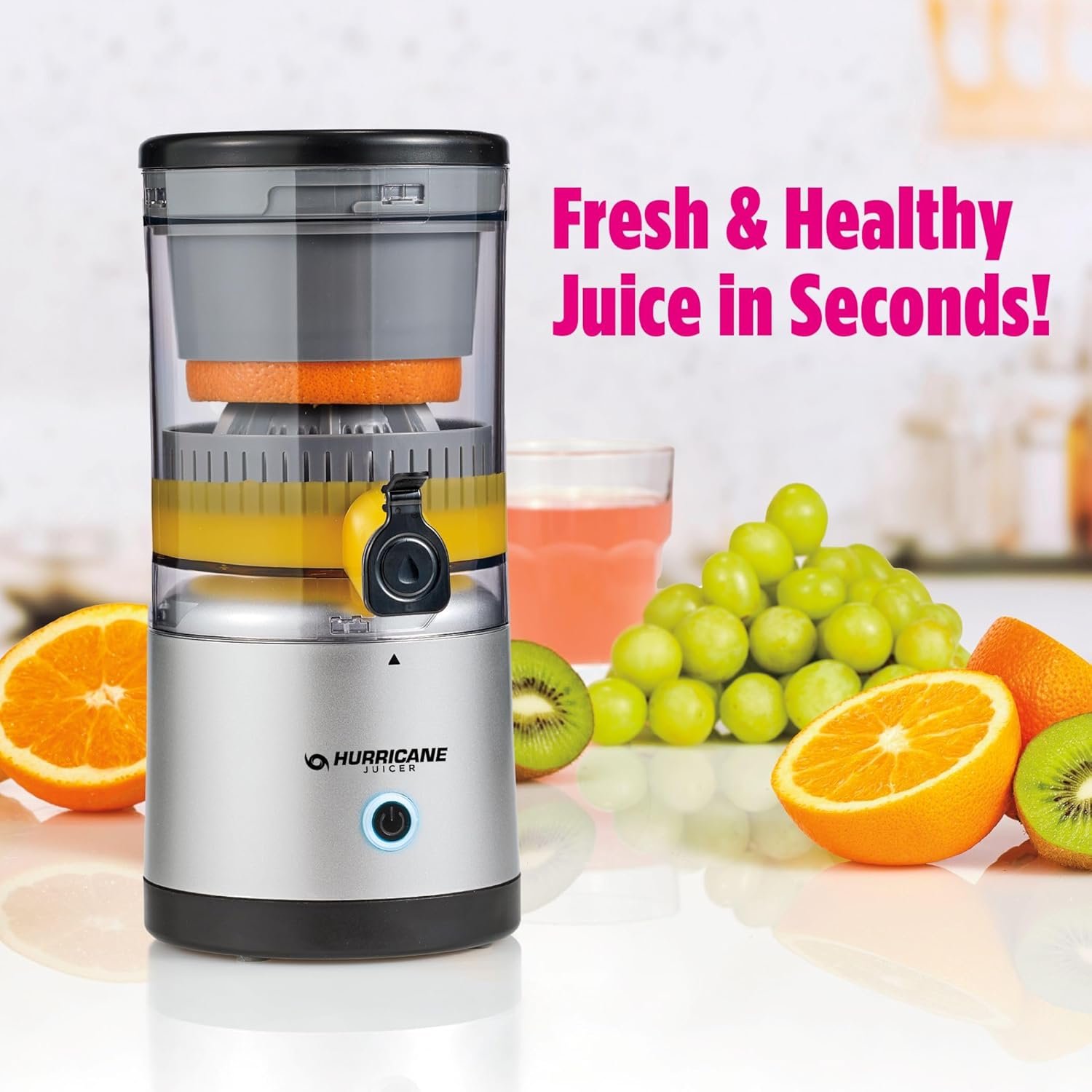 Hurricane Juicer, Powerful Cordless Juice Extractor Machine, Compact Design Fruit Juicer with Dishwasher-Safe Parts, Rechargeable 500 RPM Electric Juicer for Oranges, Berries & More - Image 2