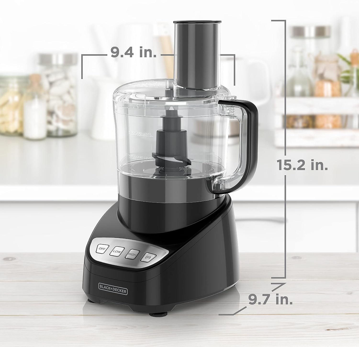 BLACK+DECKER Food Processor and Vegetable Chopper, Stainless Steel Blade, 8-Cup Capacity, 450W Power with Attachments to Grate, Shred, Slice, Mince, Grind, and Puree - Image 8