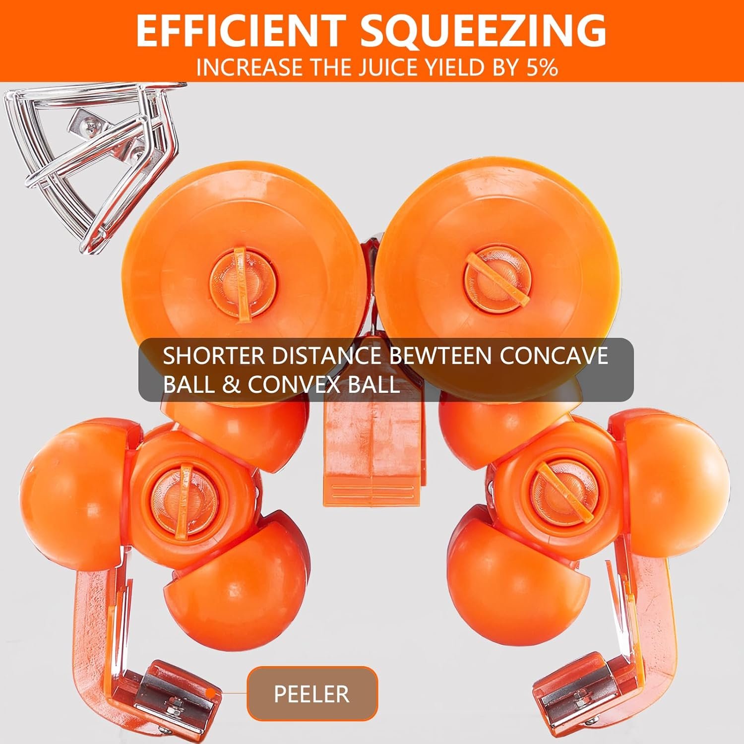 Commercial Juicer Machine, 110V Juice Extractor, 120W Orange Squeezer for 22-30 per Minute, Electric Orange Juice Machine with Pull-Out Filter Box SUS 304 Tank Stainless Cover and 2 Collecting Buckets - Image 7