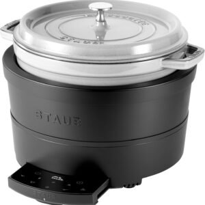 Staub Precision Induction Multi Cooker: Braise, Brown, Steam, Slow Cook and Warm with your Staub Dutch Oven, Matte Black, Dutch Oven Sold Separately