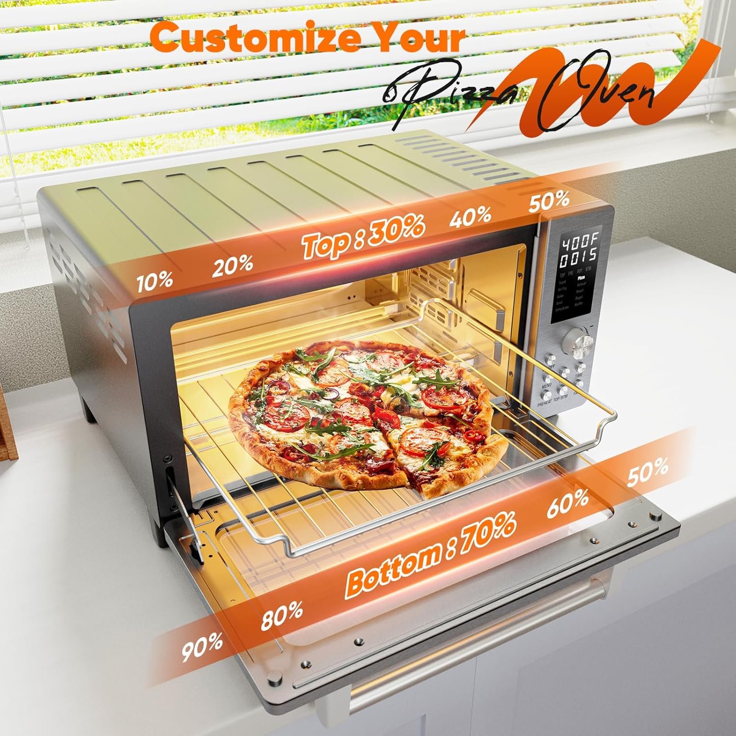 Nuwave Bravo Pro Convection Air Fryer Toaster Oven Combo, 2025 New and Improved, 10-in-1, 50°-450°F Temp Controls, Quick & Even Crisp Technology, 21Qt Capacity, Stainless Steel, PFAS Free - Image 8